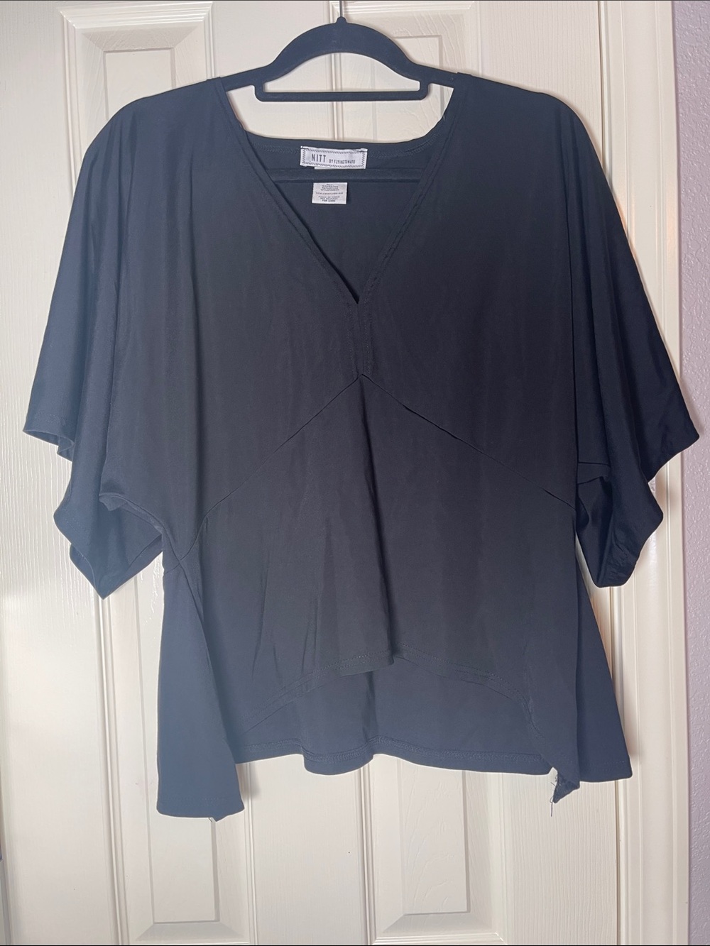Flying Tomato Black V-Neck Flow Tunic